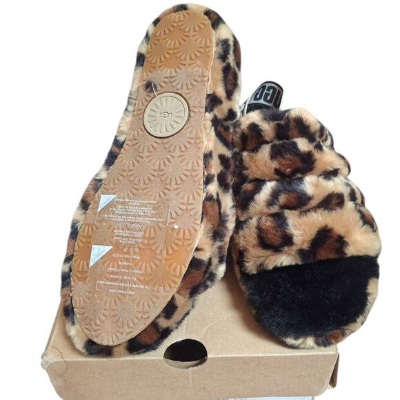 UGG Fluff Yeah Slide Spotty Sandals | Leopard Print | Size 8 | New in Box - Picture 4 of 8